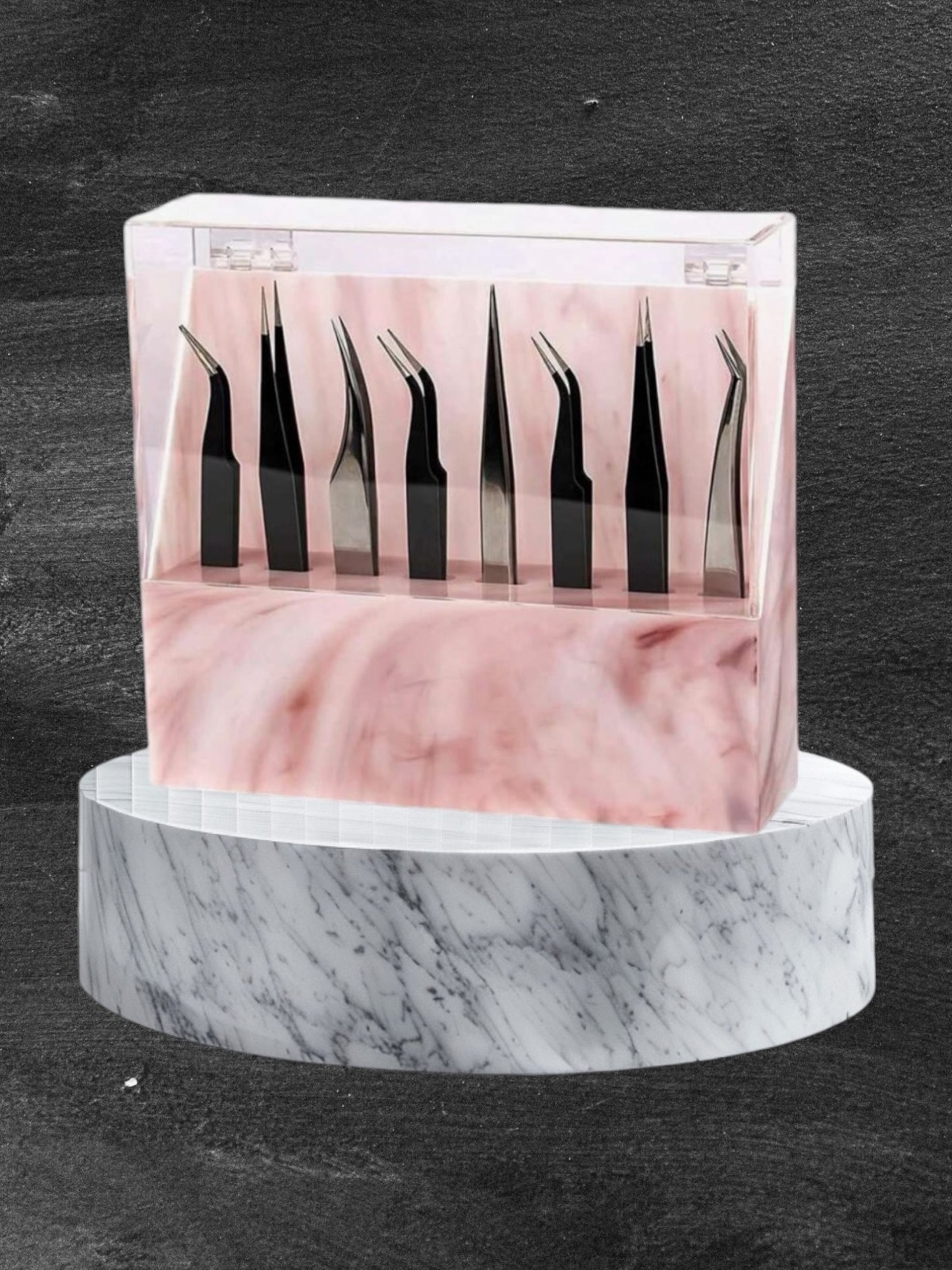 Marble Acrylic Tweezer Storage